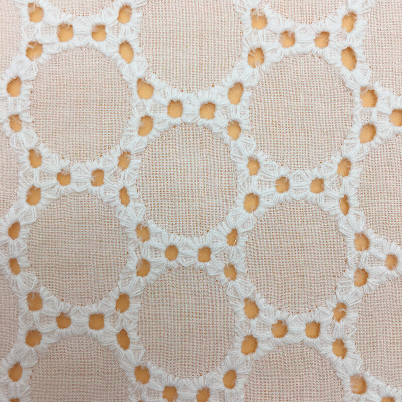 Embroidered Fabric Eyelet Cutwork 100% Cotton for Apparel Wholesale Su 7